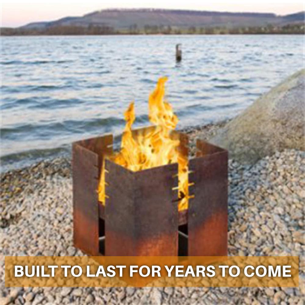 corten steel fire pit grill