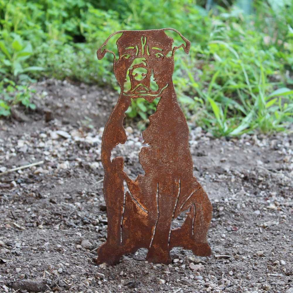 metal dog statue