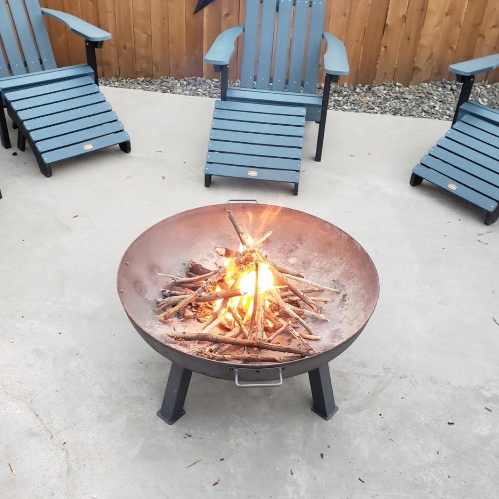 rusted cast iron fire pit