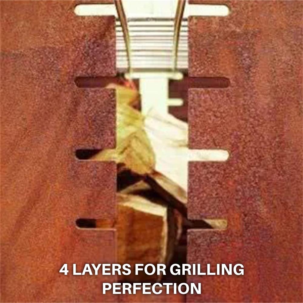 corten steel fire pit grill