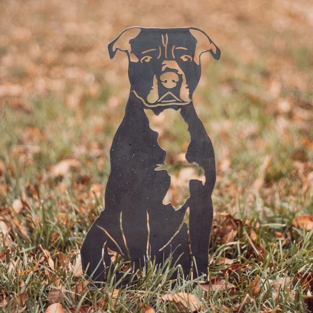 metal dog statue