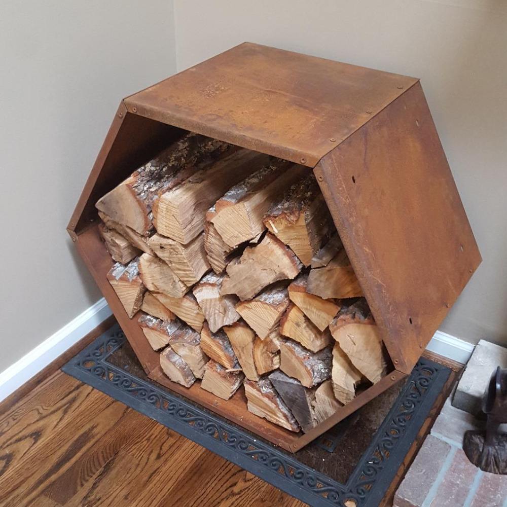 outdoor firewood rack