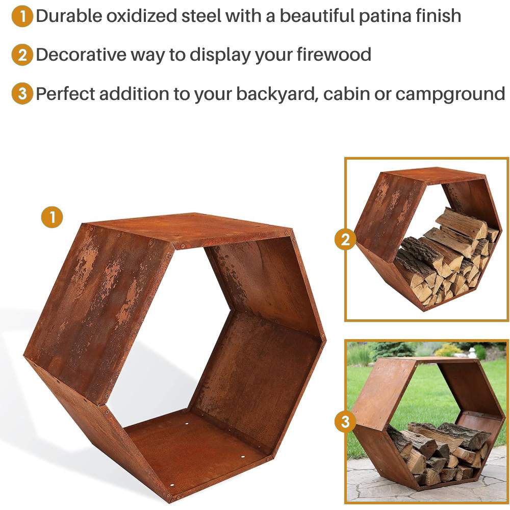rusted wood rack